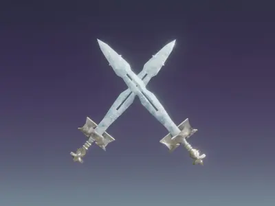 Fantasy Frozen Ice Sword - Elemental Sword Low-poly 3D model
