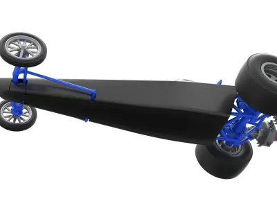 Dragster with twin Turbonique drag axle Scale 1 to 25 3D print model