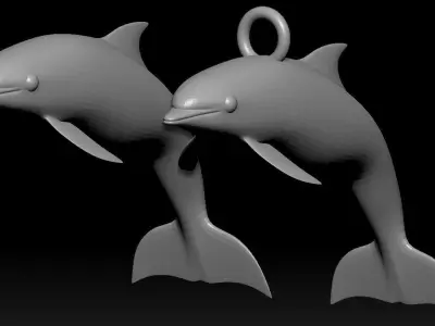Dolphin keychain - Dolphin 3D print model Free 3D print model