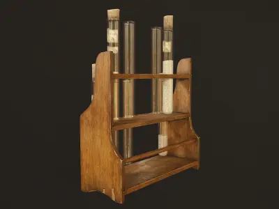 Test Tube Rack - PBR Game Ready Low-poly 3D model