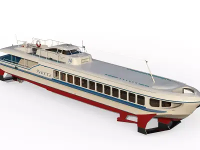Raketa hydrofoil ship  3D model