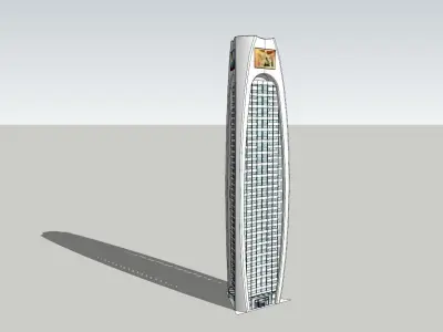 SU model of modern high-rise commercial office building 3D model purchase