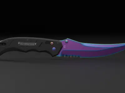 Flip knife elite Low-poly 3D model