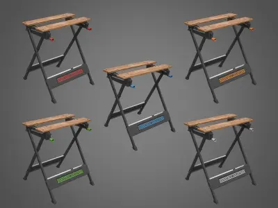 Workbench Low-poly 3D model 2