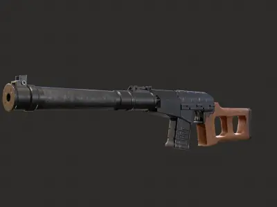Low Poly VSS Vintorez Low-poly 3D model