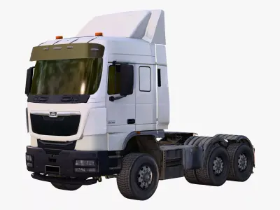 Euro Semi Truck Low Poly M1 Low-poly 3D model