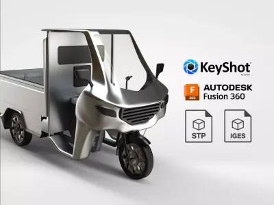 CARGO THREE WHEELS MOTORCYCLE ACTUAL DIMENSION 3D model