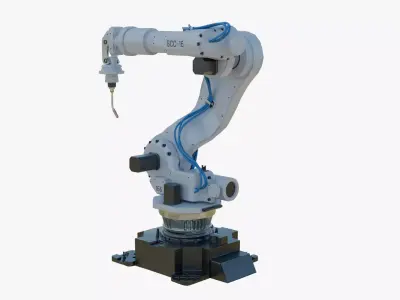 Industrial Welding Robot White Clean Low-poly 3D model