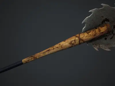 Post Apocalyptic Baseball Bat - Low Poly Game Ready Low-poly 3D model