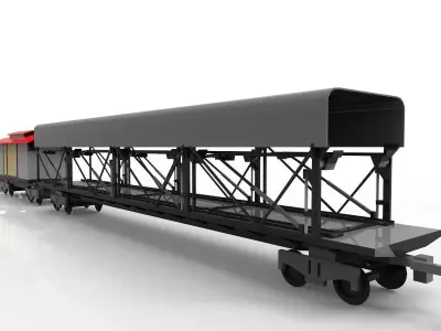 Low Poly Long Train FBX Gamer or Render Low-poly 3D model