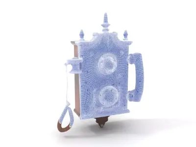 Vintage Wooden Telephone model pack Low-poly 3D model