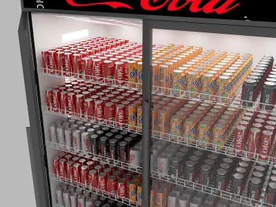 Market Refrigerator Low-poly 3D model