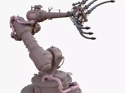 Steampunk Mechanical Claw Arm M1 3D model