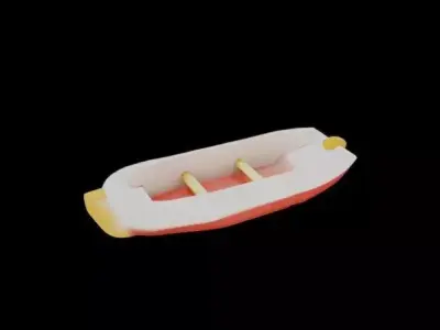 lowpoly boat Low-poly 3D model
