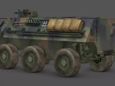 TPz Fuchs Armored Vehicle Low-poly 3D model