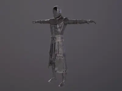 dark fantasy medieval soldier knight armor  Low-poly 3D model