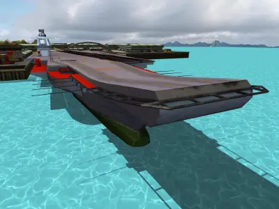 Aircraft Carrior Low-poly 3D model