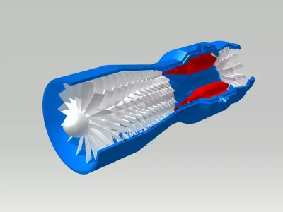 turbine jet engine Free 3D model