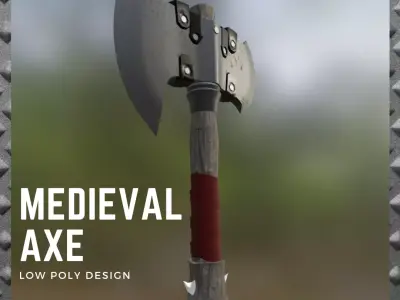 Wooden Axe-low poly Free low-poly 3D model
