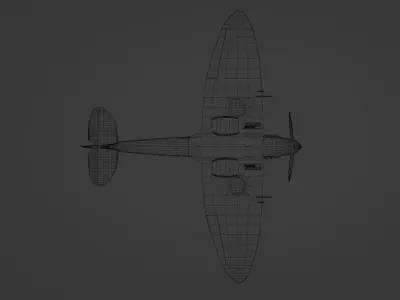 Spitfire Low-poly 3D model