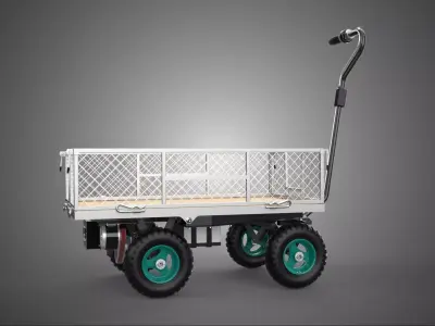 ELECTRIC POWERED BATTERY UTILITY CART GARDEN WAGON CARGO MESH 4W 3D model