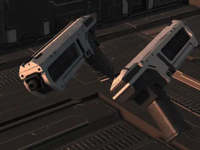 Game Ready Sci-fi GUN  Low-poly 3D model