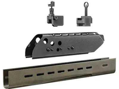 FNC grenade Handguard G3 handguards With  HK416F sights Low-poly 3D model