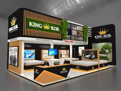 Mezzanine Exhibition Stand Two Side open 10Mtrx6Mtr 3D model