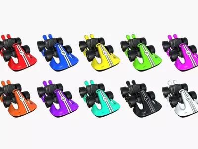 10 Cartoon Karts D Collection - Vehicle Racing Design 3D Model Pack purchase
