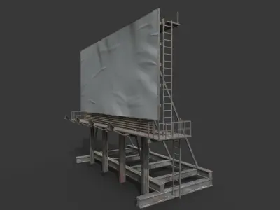Rooftop Billboard model Low-poly 3D model