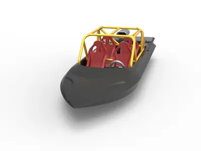 Quad Jet sprint boat Scale 1 to 25 3D print model