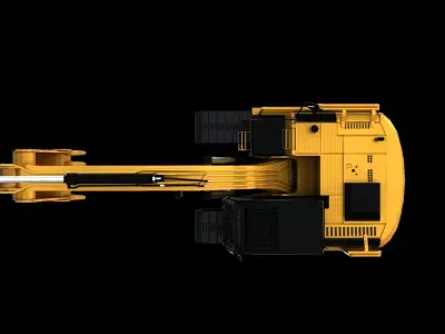 Hydraulic Excavator  Low-poly 3D model