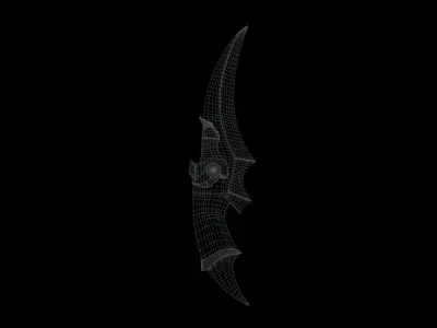 Engraved fantasy dagger Free low-poly 3D model
