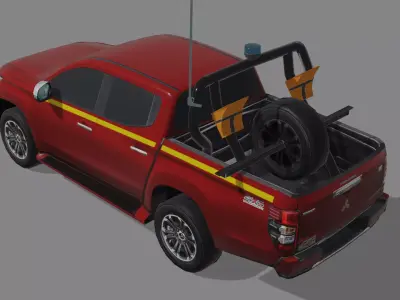 Mitsubishi L200 2019  Mining Pickup Lowpoly  Low-poly 3D model