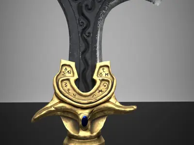 Khatar sword-like weapon Low-poly 3D model