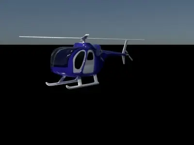 Helicopter flying in sky 3D model