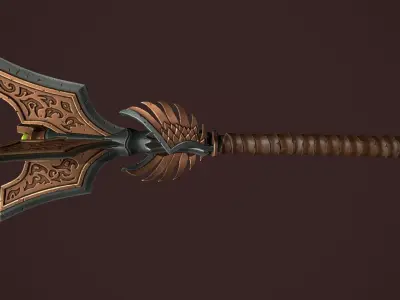 Rune mace Low-poly 3D model