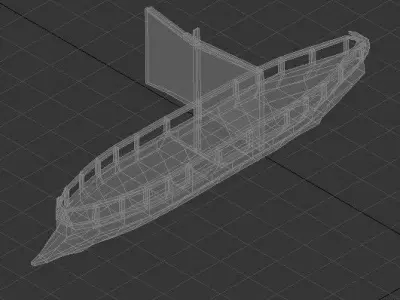 Low poly trireme boat Free low-poly 3D model