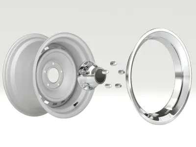 VINTAGE WHEEL AND TIRE 8 3D model
