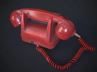 Vintage Telephone Rotary Low-poly 3D model