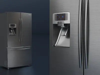 Samsung French Door Refrigerator With Bottom Freezer 3D model