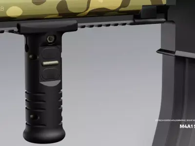 M4A1 SOPMOD Rifle with EOTech G33 Combo Free low-poly 3D model