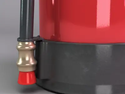 Water fire extinguisher Low-poly 3D model