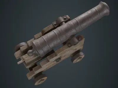Vessel Cannon 1B Low-poly 3D model