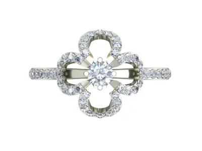 Solitaire Engagement Ring 3D print model 33