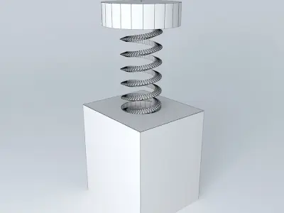 Screw cube with spring Free 3D model