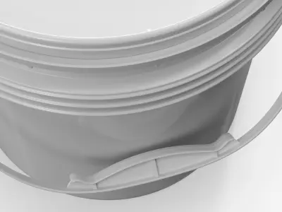 Industrial Polypropylene Pail with Snap on Lid 3D model