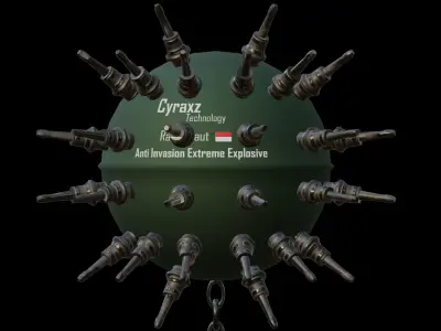 Sea Mines Cyraxz Technology Anti Invasion Extreme Explosive Low-poly 3D model