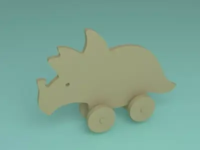 toy wooden Anchiceratops dinosaur 2d 3D model