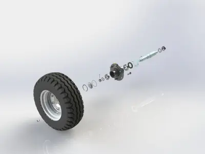 Agricultural wheel hub 10-75x15 Low-poly 3D model